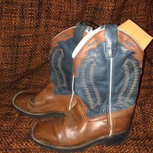 Old West boys cowboy boots Nice! Leather